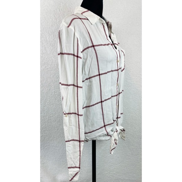 THREAD & SUPPLY • White Plaid Long Sleeve Button-Down Shirt - Picture 5 of 16